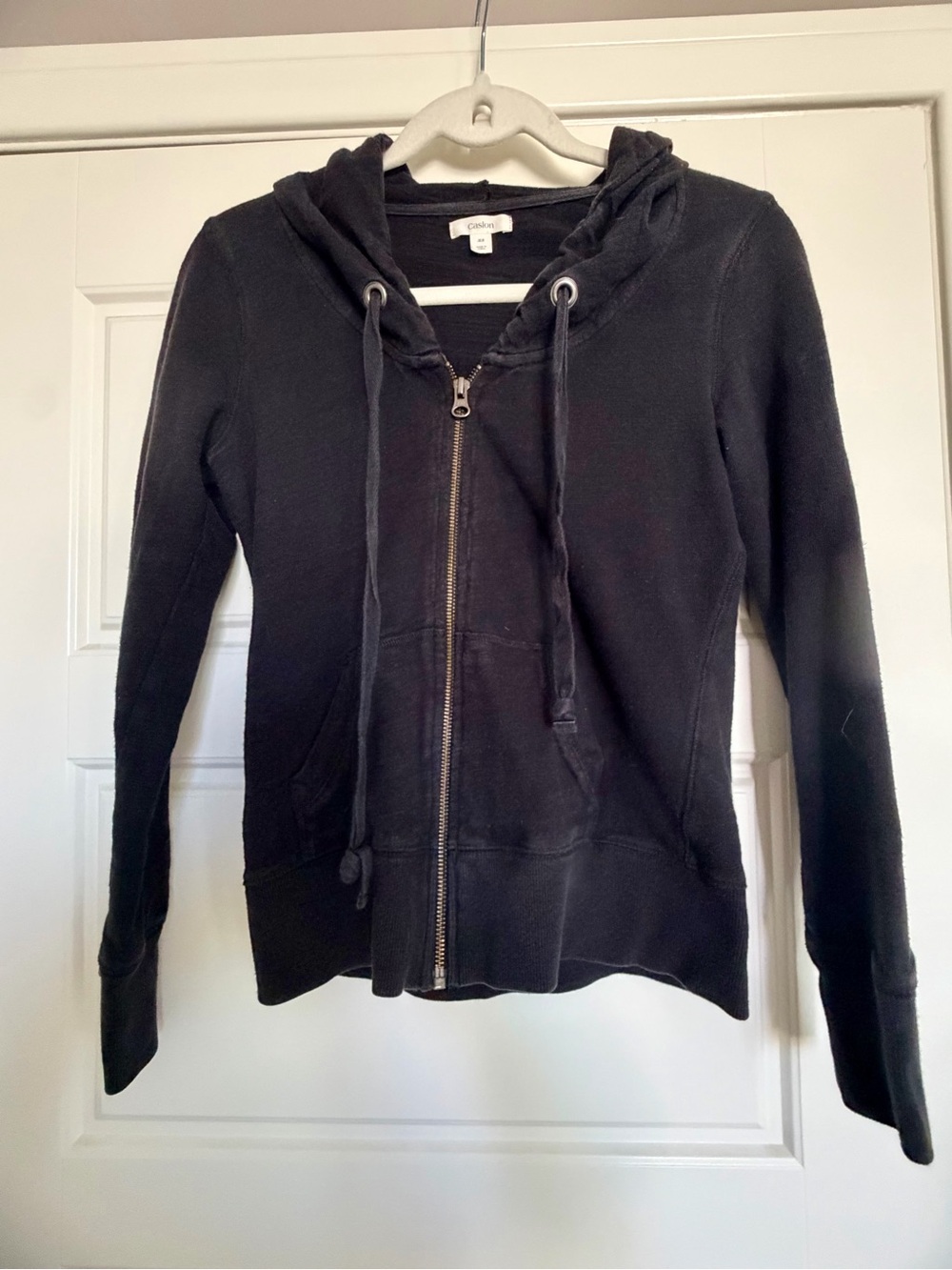 Caslon Black Full-Zip Hooded Sweatshirt